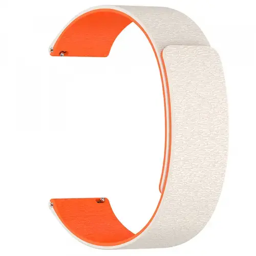 Curea Techsuit W074 pentru Samsung Galaxy Watch Series, 22mm, Bej/Portocaliu