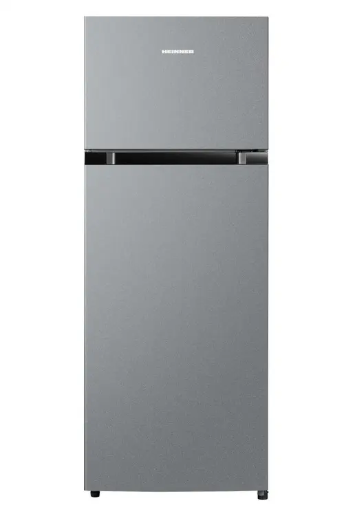 Frigider cu 2 usi HEINNER HF-M24ESE++, 204 l, Clasa E, Lumina LED, H 143 cm (Argintiu)