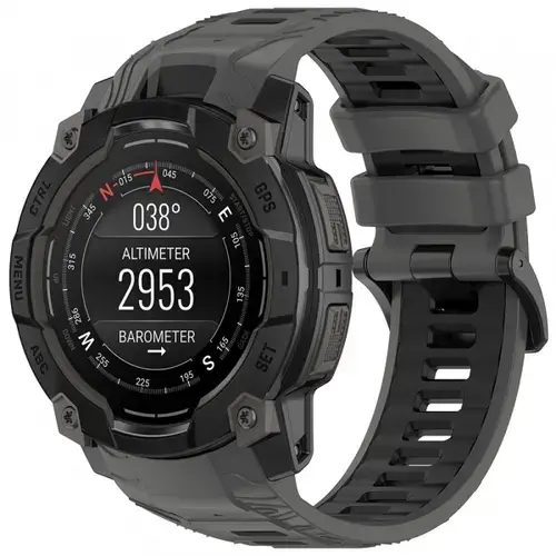 Curea Techsuit W077 pentru Garmin Instinct 3 50mm Solar / Instinct 3 50mm, Gri