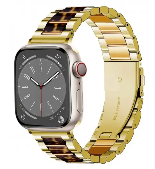 Curea Tech-Protect Modern Leopard pentru Apple Watch 42mm / 41mm / 40mm Series, Auriu