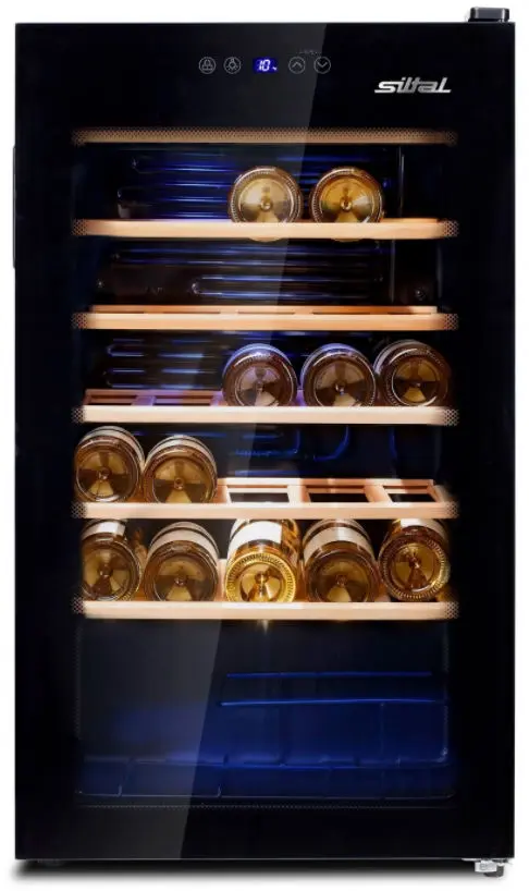 Vitrina de vinuri Siltal Vino 1, 34 Sticle, 93 L, Clasa G (Negru)