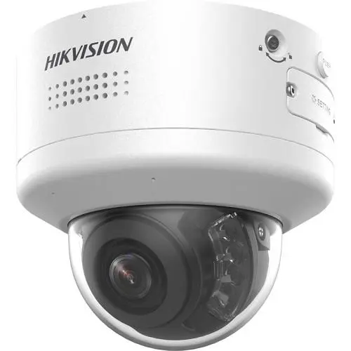 Camera supraveghere IP Dome PTZ motorizata cu iluminare duala Hikvision ColorVu DS-2CD2747G2H-LIPTRZS2U/SL, 4 MP, 2.8-12 mm, IR/lumina alba 40 m, microfon si difuzor, alarma audio/stroboscop, slot card, PoE