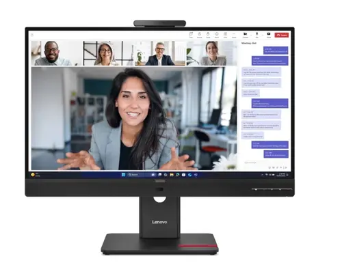 Monitor IPS LED Lenovo ThinkVision T27QD-4v 27inch, QHD (2560x1440), HDMI, DisplayPort, Pivot, 120 Hz, 4 ms, Webcam, Boxe integratet (Negru)
