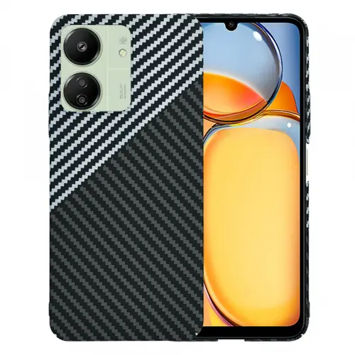 Husa pentru Xiaomi Redmi 13C 5G / 13C / Poco C65, Techsuit, Carbonite FiberShell, Neagra Gri