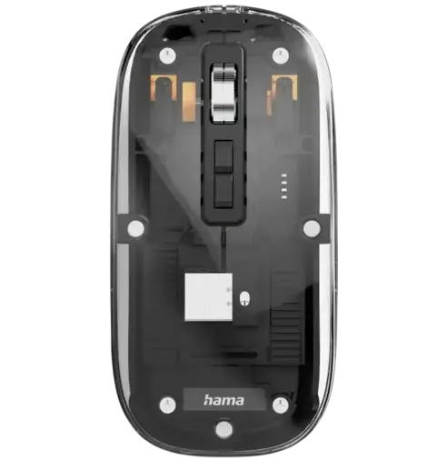 Mouse Hama WM-600, Wireless 2.4Ghz, Bluetooth, 1600DPI (Transparent/Negru)