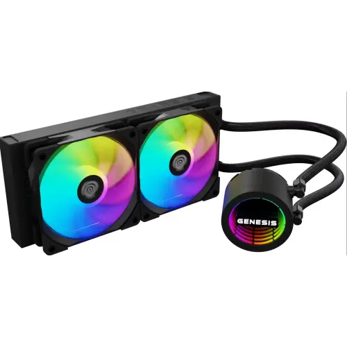 Cooler CPU Genesis Hydria 240 aRGB, 2 x 120 mm, 500 - 1550rpm (Negru)