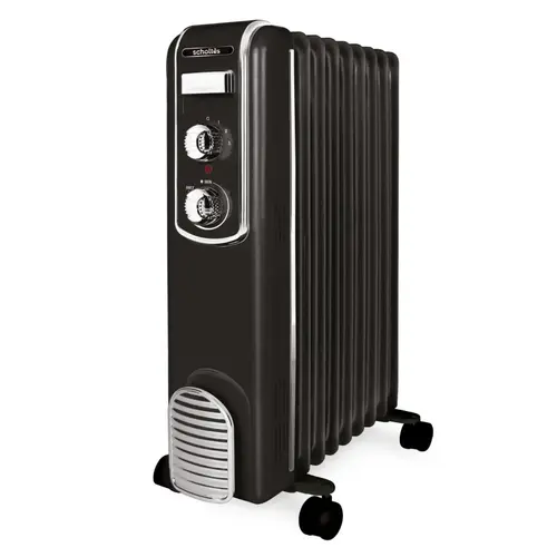 Radiator mecanic vintage cu ulei Livoo SCHV709N, 3 trepte de incalzire, max. 2000W, protectie la supraincalzire si rasturnare, maner transport (Negru)