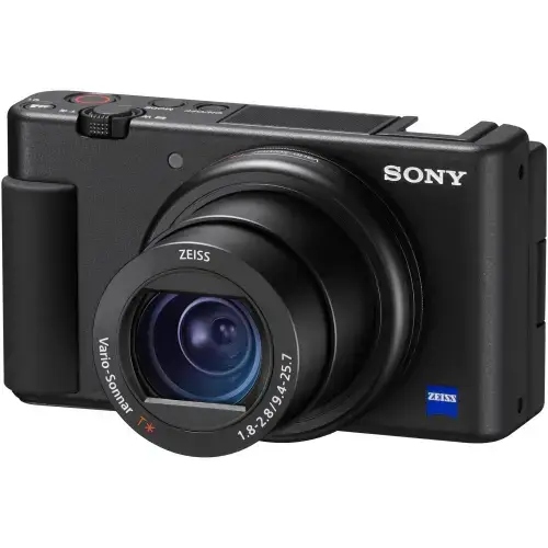 Camera video Vlogging Sony ZV-1A, 4K, 20.1 MP, Ecran Touch TFT LCD, Wi-Fi, 3 Microfoane integrate (Negru)