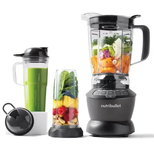 Blender Nutribullet NBF500DG, 1200 W, Carafa 1.9 l, Cani 0.7 si 0.9 l (Gri)