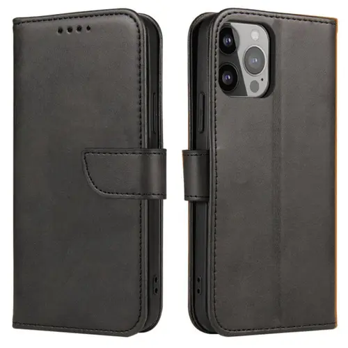 Husa Book Cover Lemontti Magnet Case pentru Xiaomi Redmi Note 12 Pro / Poco X5 Pro 5G (Negru)