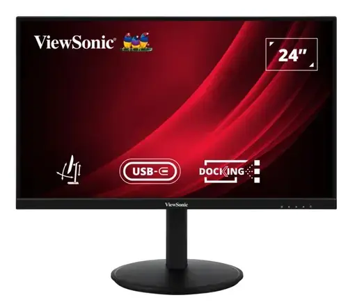 Monitor IPS LED ViewSonic 23.8inch VG2409U-2, Full HD (1920 x 1080), HDMI, DisplayPort, Boxe, Pivot, 100 Hz, 4 ms (Negru)