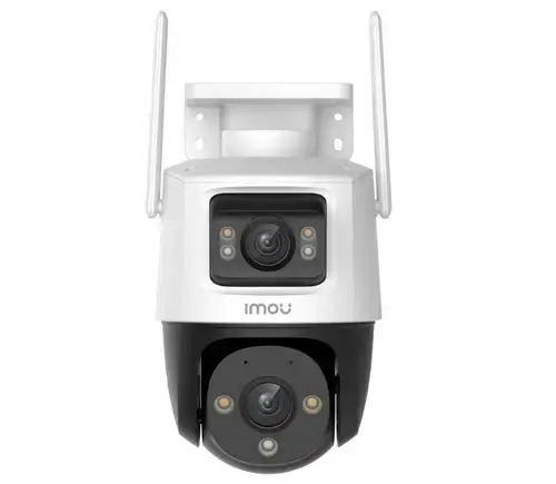 Camera supraveghere IP Wi-Fi cu lentila duala Full-Color IMOU Cruiser Dual IPC-S7XP-8M0WED-0360B-IMOU, 5+3 MP, 2x 3.6 mm, IR/lumina alba 30 m, microfon si difuzor, slot card (Alb)