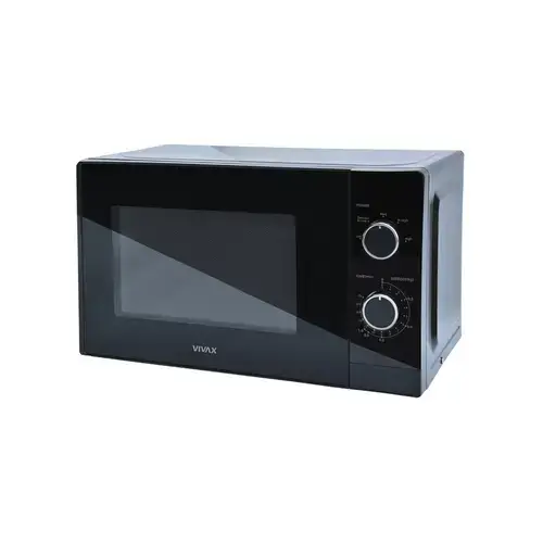 Cuptor cu microunde VIVAX MWO-2071B, Capacitate 20L, Putere 700W, Control mecanic, 5 niveluri de putere, Timer, Functie dezghetare dupa greutate, Geam sticla (Negru)