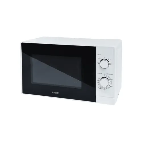 Cuptor cu microunde VIVAX MWO-2071W, Capacitate 20L, Putere 700W, Control mecanic, 5 niveluri de putere, Timer, Functie dezghetare dupa greutate, Geam sticla (Alb)
