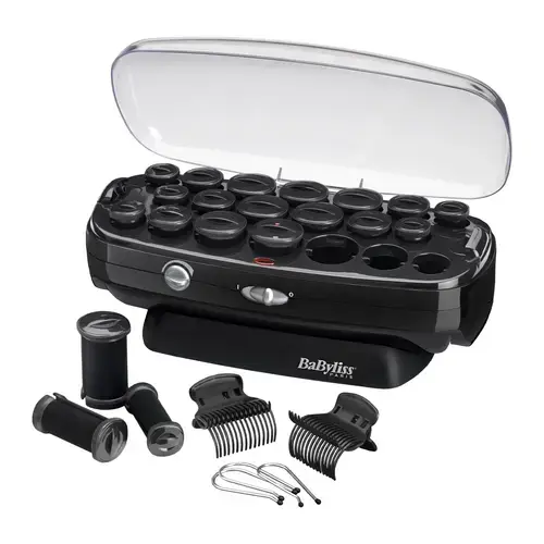 Trusă de bigudiuri electrice BaByliss RS035E, 50W, 20 bucati, Invelis ceramic, Functie Ionica (Negru)