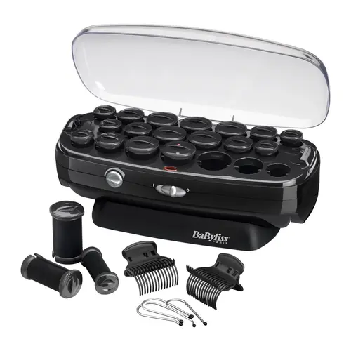 Trusă de bigudiuri electrice BaByliss RS035E, 50W, 20 bucati, Invelis ceramic, Functie Ionica (Negru)