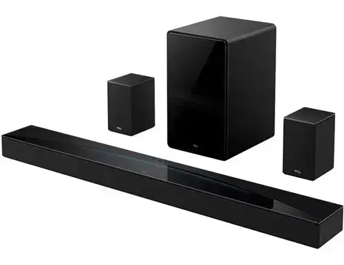 Soundbar TCL Q85H Pro, 7.1.4, 860W, Bluetooth 5.1, Dolby Atmos & DTS-Virtual:X, e-ARC (4K@120Hz), Subwoofer Wireless (Negru)