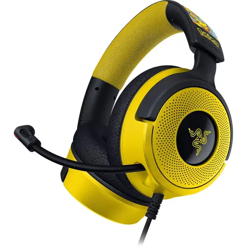 Casti Gaming Razer Kraken V4 X Pokemon Kanto Starters Edition, USB-C/USB-A, Surround 7.1, Chroma RGB, Microfon Cardioid HyperClear (Galben)