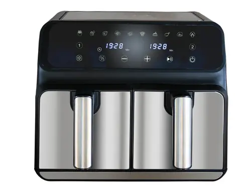 Friteuza dubla cu aer cald Unold 58685, 8 l, 1700 W, 10 programe, Temperatura ajustabila 60-200 C (Negru/Argintiu)