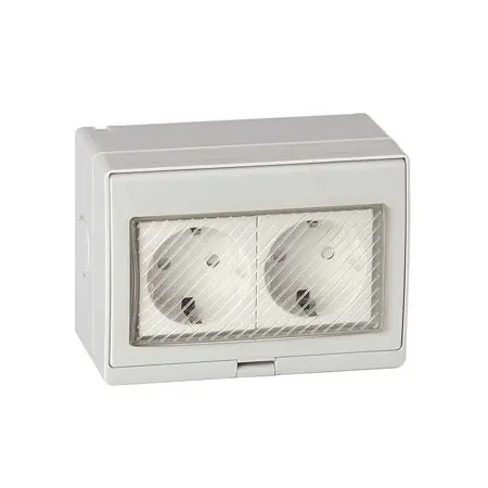 Priza dubla Schuko OEM E-PREX2 (Alb)