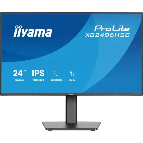 Monitor IPS LED Iiyama 24inch XB2496HSC-B1, Full HD (1920 x 1080), HDMI, Boxe, Pivot, 144 Hz, 3 ms (Negru)