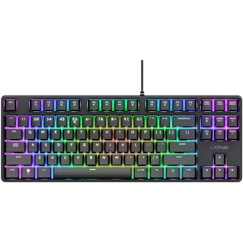 Tastatura Gaming Trust GXT 864 Cada TKL, iluminare RGB, Wired, USB (Negru)
