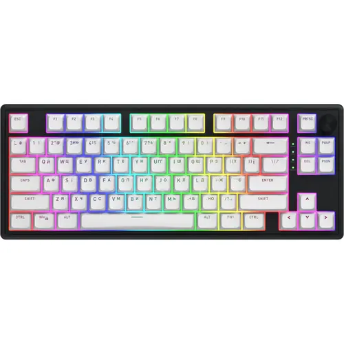 Tastatura Gaming Hator Skyfall Mag Ultra 8K, Wired, Wireless 2.4Ghz, Bluetooth, Aurum Ice Magnetic Switch (Negru/Alb)