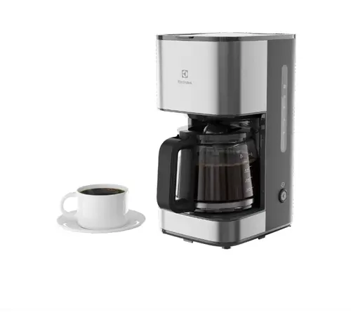 Cafetiera Electrolux Create 3 E3CM1-3ST, 1080 W, 1,25l, cana din sticla borosilicata, filtru marimea 4, inox / plastic (Negru/Inox)