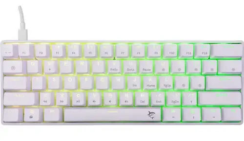 Tastatura Mecanica Gaming cu fir White Shark SHINOBI v2, BROWN OUTEMU Switch, Tip Compact Carry-On, Full Anti-Ghosting, Taste Iluminate RGB LED, Cablu braided 1.8m, Software (Alb)