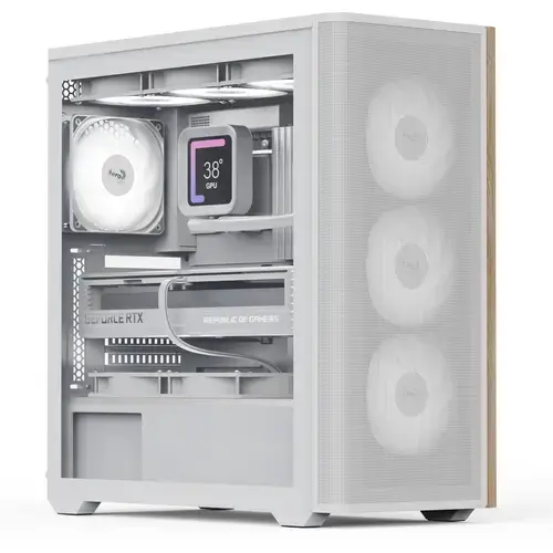 Carcasa AeroCool D501A, Middle Tower, Fara sursa (Alb)