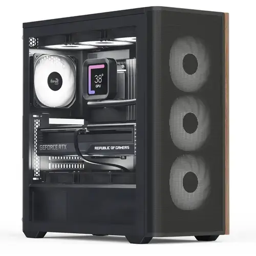 Carcasa AeroCool D501A, Middle Tower, Fara sursa (Negru)