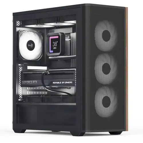 Carcasa AeroCool D501A, Middle Tower, Fara sursa (Negru)