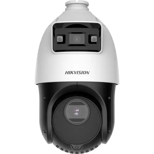 Camera supraveghere rotativa IP Speed Dome PTZ Duala Hikvision TandemVu DS-2SE4C415MWG-E, 4+4 MP, 4.8-72 mm / 2.8 mm, motorizat, IR 100 m, lumina alba 30 m, 15x zoom, slot card, PoE+