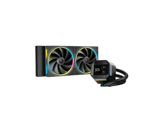 Cooler CPU Deepcool LM240, iluminare RGB, 2500-3400RPM (Negru)