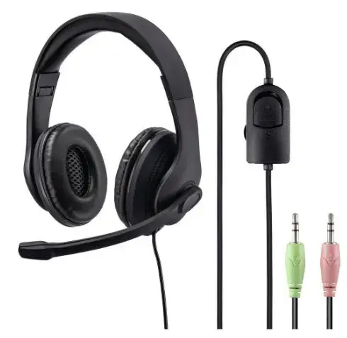 Casti Stereo Hama HS-P200, Jack 3.5mm, Microfon (Negru)