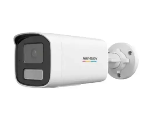 Camera supraveghere exterior IP cu iluminare duala Hikvision Value ColorVu DS-2CD1T47G2H-LIU, 4 MP, 4 mm, IR/lumina alba 50 m, microfon, PoE