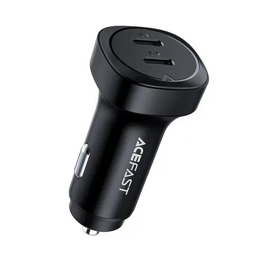 Incarcator auto B2 Acefast, 72W, Policarbonat, 2x USB-C (Negru)
