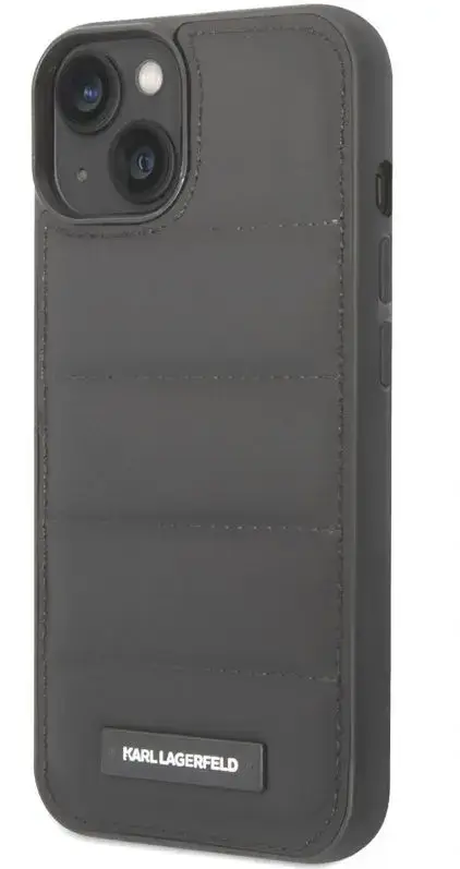 Protectie Spate Karl Lagerfeld Quilted Puffy Metal Logo pentru Apple iPhone 14 (Negru)