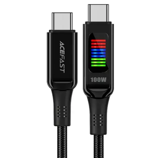 Cablu Date si Incarcare Acefast C7-03, USB-C - USB-C, 100W, 1.2m (Negru)