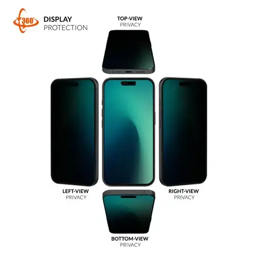Folie Sticla Privacy Eiger  Mountain Edge 360 GRS pentru iPhone 17 / iPhone 17 Pro / 16 Pro