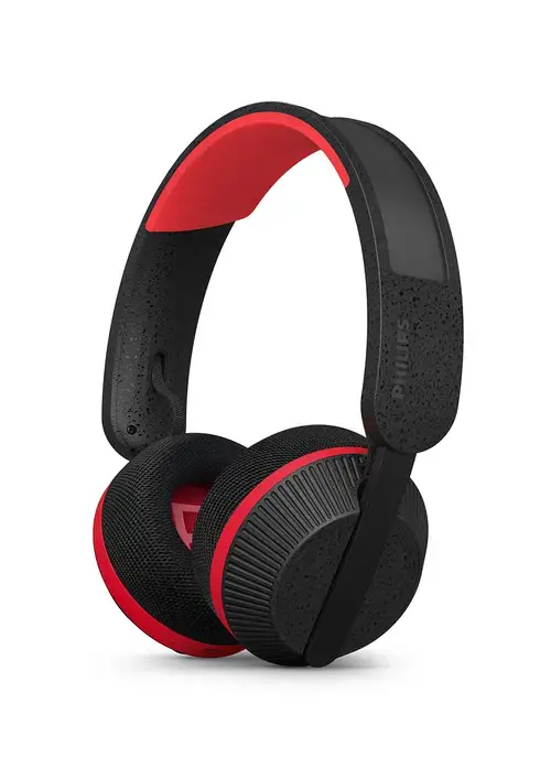 Casti Stereo Wireless Philips TAA6219BK/00, Bluetooth 5.4, IP55, Autonomie 80 ore (Negru/Rosu)