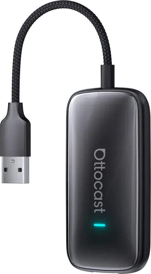 Adaptor Wireless Auto Ottocast All-in-One CarPlay & Android, Play2Video Ultra, dispozitiv de streaming auto Plug & Play (Negru)