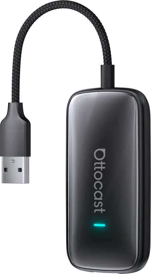 Adaptor Wireless Auto Ottocast All-in-One CarPlay & Android, Play2Video Ultra, dispozitiv de streaming auto Plug & Play (Negru)