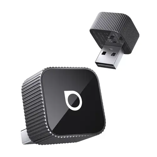 Adaptor Ottocast Mini Cube 3.0 2025 Wireless CarPlay si Android Auto, Plug and Play 2-in-1 (Negru)