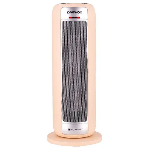 Aeroterma ceramica Daewoo, putere 2200 W, 2 trepte de putere, Siguranta termica, Protectie la supraincalzire, Functie oscilare, Display LED, Telecomanda, Indicator luminos, Maner transport (Crem)