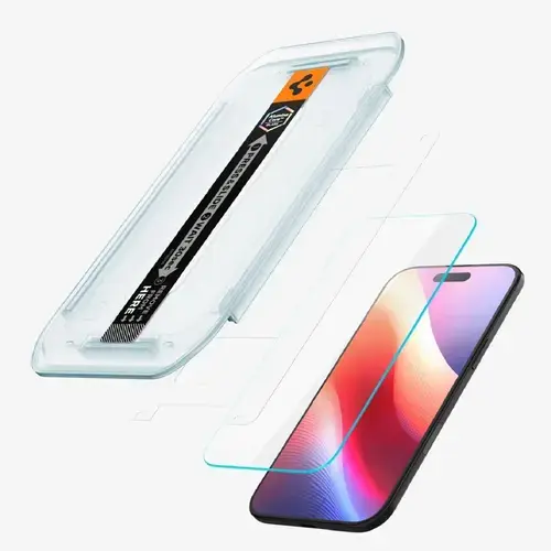 Spigen Pachet Folie Sticla cu aplicator inclus Glass tR EZ Fit iPhone Air Clear, 2 bucati (Transparent)