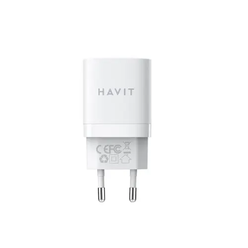 Incarcator retea HAVIT UC30 EU, 1 USB-A, 1 USB-C, 30W (Alb)