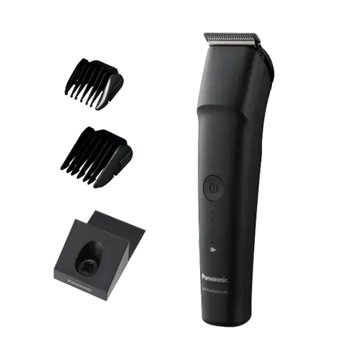 Masina de tuns profesionala Panasonic ER-GP23K801, design ergonomic, ideala pentru finisare, Autonomie 100 minute (Negru)