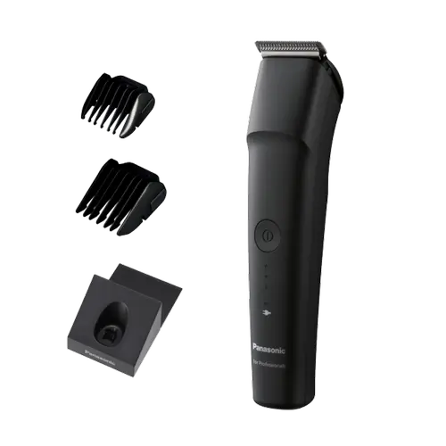 Masina de tuns profesionala Panasonic ER-GP23K801, design ergonomic, ideala pentru finisare, Autonomie 100 minute (Negru)