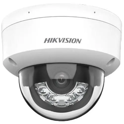 Camera supraveghere IP Dome cu iluminare duala Hikvision Acusense DS-2CD2183G2-LIS2U, 8 MP, 2.8 mm, IR/lumina alba 30 m, microfon, slot card, PoE